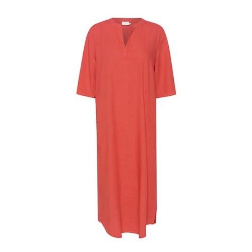 Kaftan Jurk V-Hals Cayenne Kaffe , Orange , Dames