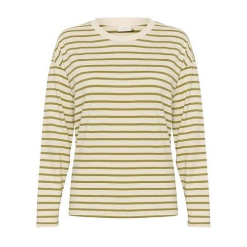 Gestreept T-shirt met lange mouwen Kaffe , Beige , Dames