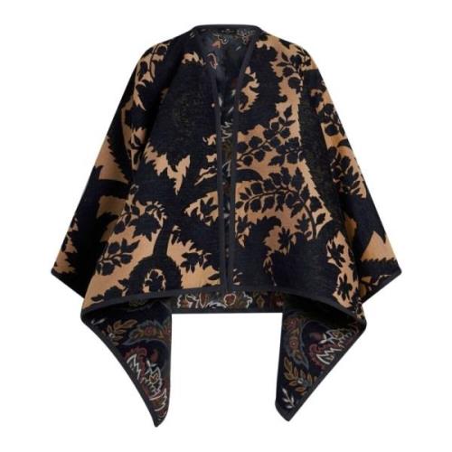 Bloemen Chenille Jacquard Omkeerbare Cape Jas Etro , Multicolor , Dame...