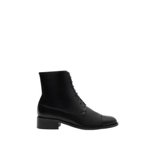 Zwarte Veterschoen van Zacht Leer Parallele , Black , Dames