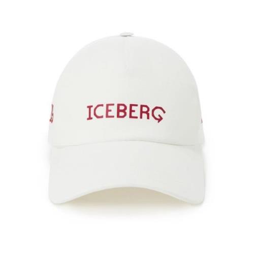 Baseballpet met Contrasterend Logo Iceberg , Beige , Heren