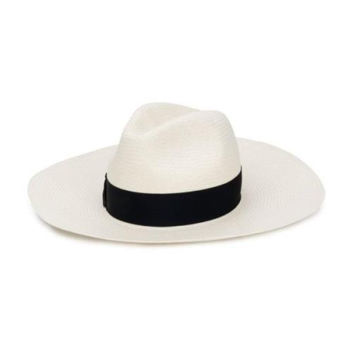 Panama Fine Straw Hat Borsalino , White , Dames