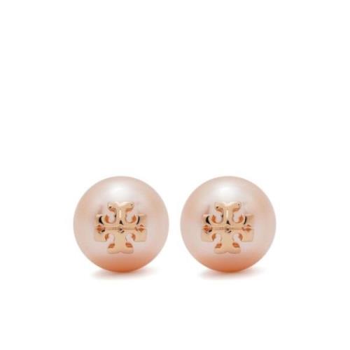 Parel Stud Oorbel Accessoires Tory Burch , Pink , Dames