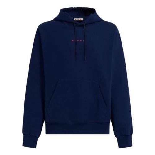 katoenen hoodie met mini print Marni , Blue , Heren