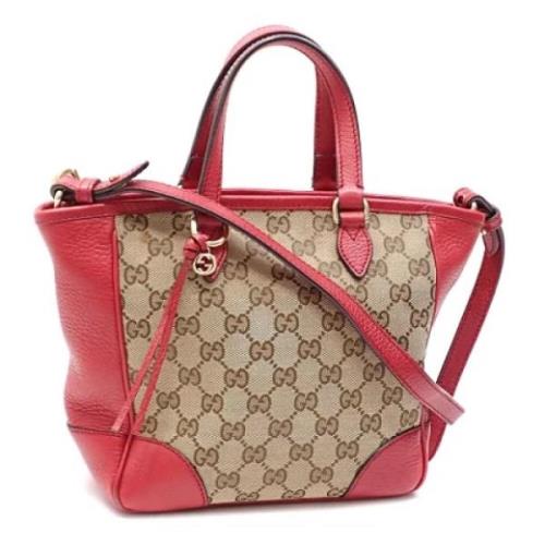 Pre-owned Canvas gucci-bags Gucci Vintage , Beige , Dames