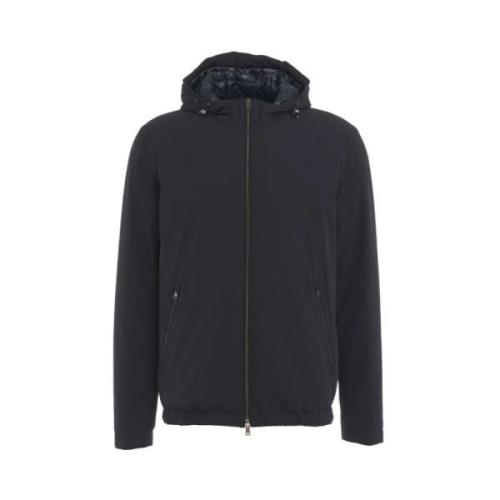 Blauwe Hoodie Met Rits Herno , Blue , Heren