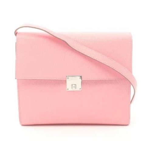 Pre-owned Leather shoulder-bags Hermès Vintage , Pink , Dames