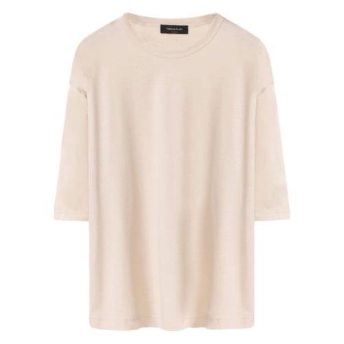 Casual Katoenen T-Shirt Fabiana Filippi , Beige , Dames