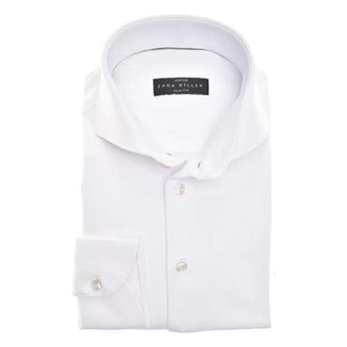 Slim Fit Lange Mouw Overhemden Wit John Miller , White , Heren