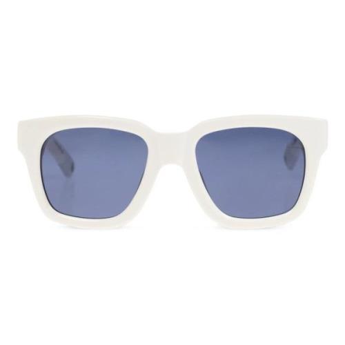 Stijlvolle Vierkante Blauw Getinte Zonnebril Jacquemus , White , Dames