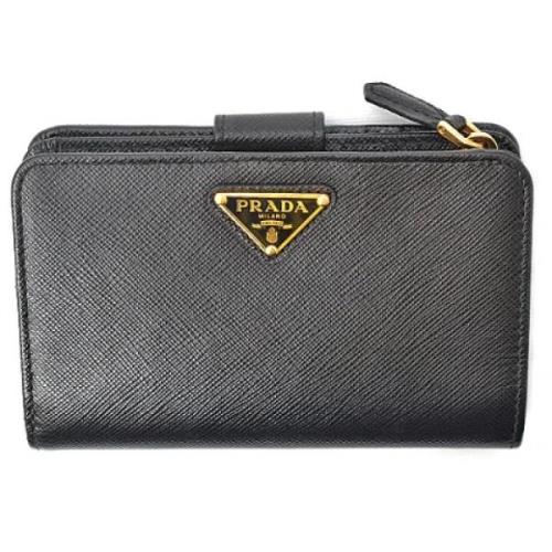 Pre-owned Leather wallets Prada Vintage , Black , Dames