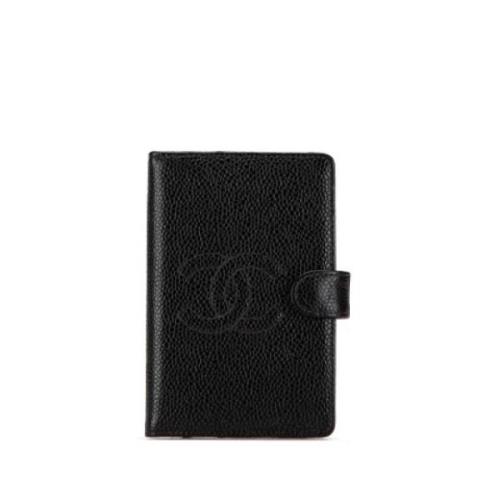 Pre-owned Leather wallets Chanel Vintage , Black , Dames