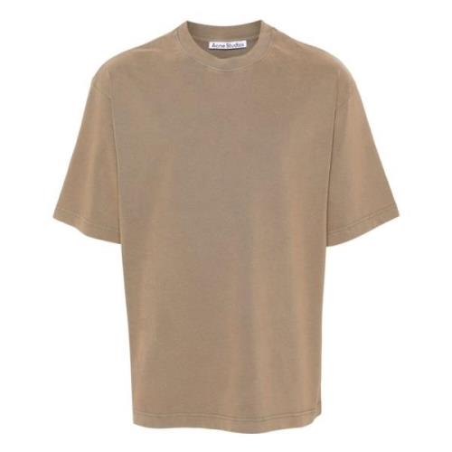 Bruin Logo Katoenen T-Shirt Acne Studios , Brown , Heren