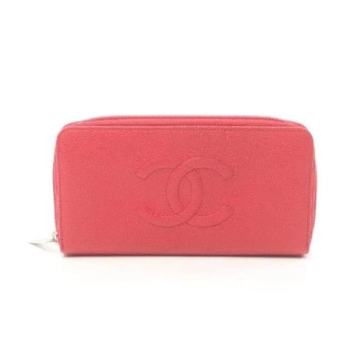 Pre-owned Leather wallets Chanel Vintage , Red , Dames