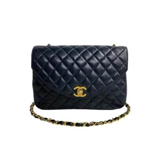 Pre-owned Leather crossbody-bags Chanel Vintage , Blue , Dames