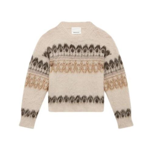 Mohair Pullover Arty Patroon Ronde Hals Isabel Marant Étoile , Beige ,...