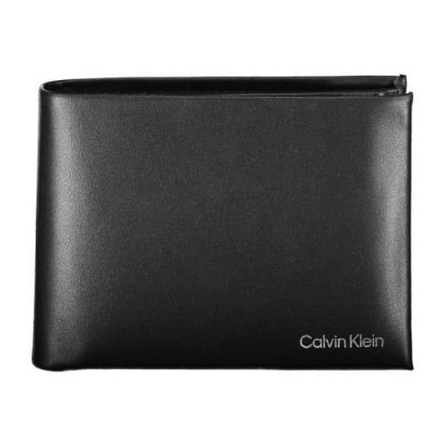 Heren Portemonnee Zwart Lederen Bifold Calvin Klein , Black , Heren