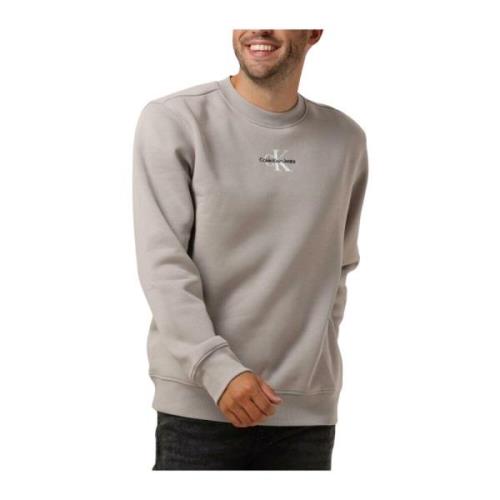 Heren Monologo Crew Neck Sweater Calvin Klein , Gray , Heren