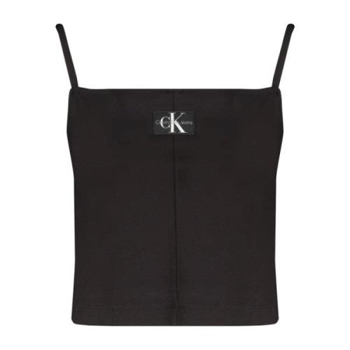 Zwarte Top met Dunne Bandjes Calvin Klein , Black , Dames