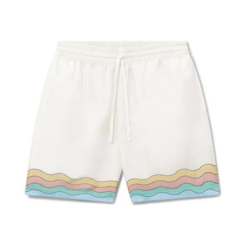 Witte zijden shorts Palm Springs design Casablanca , White , Heren