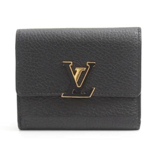 Pre-owned Leather wallets Louis Vuitton Vintage , Black , Dames