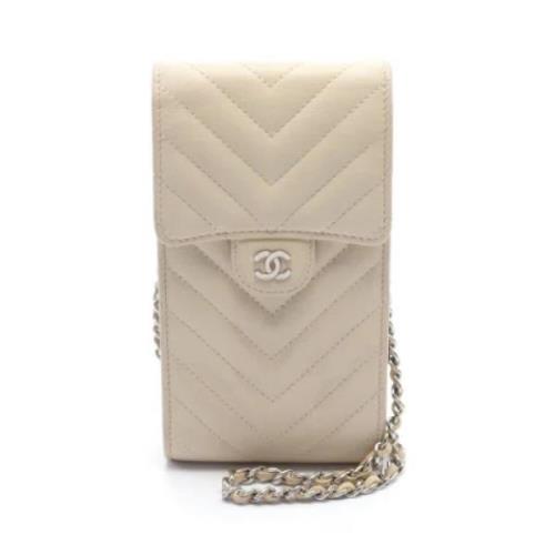 Pre-owned Leather chanel-bags Chanel Vintage , Beige , Dames