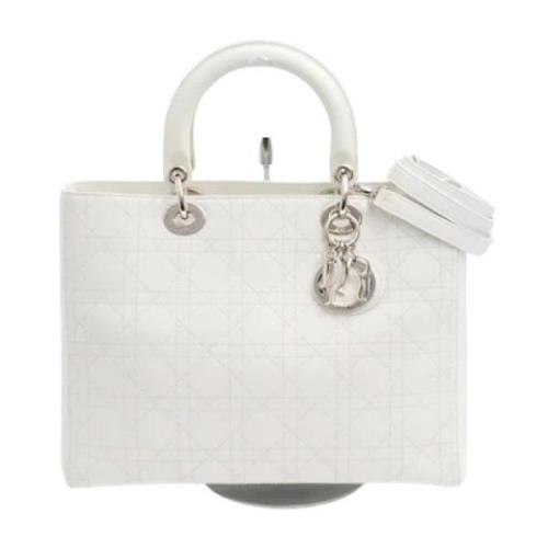 Pre-owned Leather handbags Dior Vintage , White , Dames