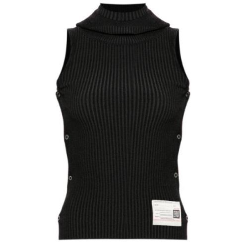 Zwarte Vest met Valaclava Stijl Mihara Yasuhiro , Black , Dames