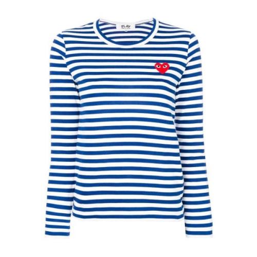 Gestreept shirt met lange mouwen Comme des Garçons Play , Blue , Dames