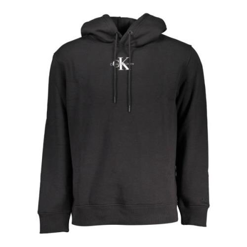 Zwarte Hoodie met geborduurde print Calvin Klein , Black , Heren