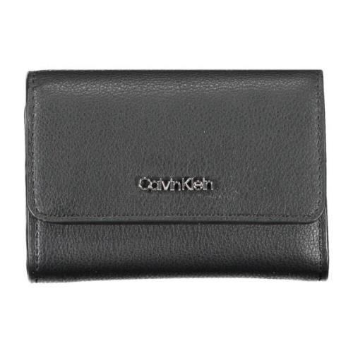 Damesportemonnee Zwart Rfid Ritssluiting Calvin Klein , Black , Unisex