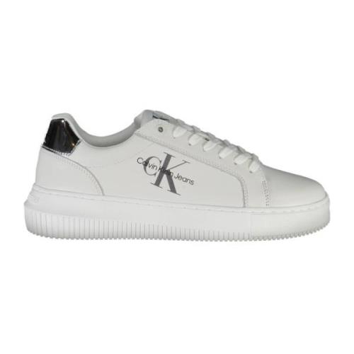 Sportieve Witte Veterschoenen met Contrastdetails Calvin Klein , White...