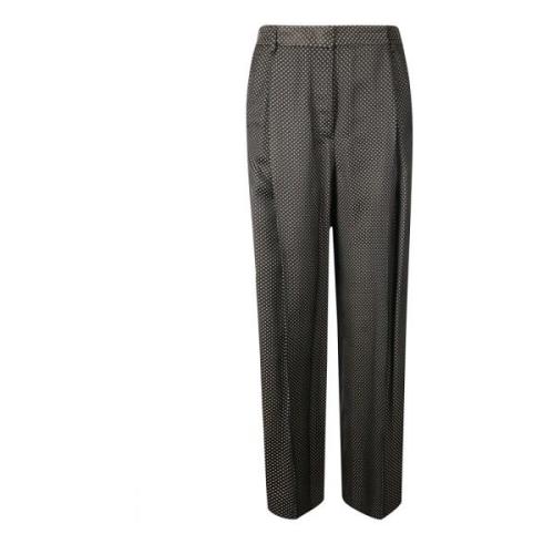 Wijde broek met persplooi Alberto Biani , Black , Dames