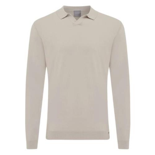 Knooploze Polo LS Beige Gentiluomo , Beige , Heren