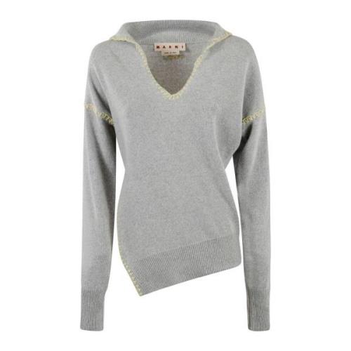 Stijlvolle V-hals trui Marni , Gray , Dames