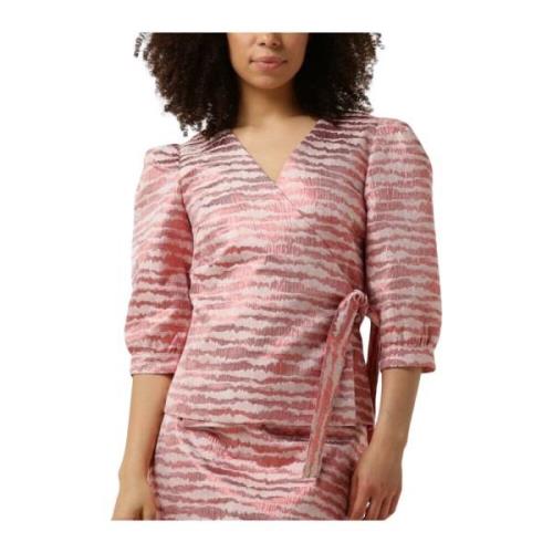 Metallic Pink Top Lydas Style Aaiko , Pink , Dames