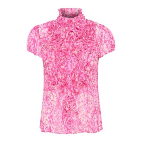 Crinkle Ss Shirt Bluser Roze Saint Tropez , Pink , Dames