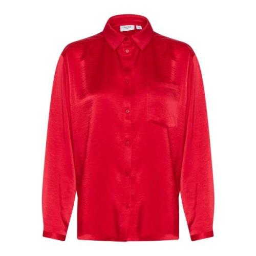 Oversize Shirt Blouse Crimson Saint Tropez , Red , Dames