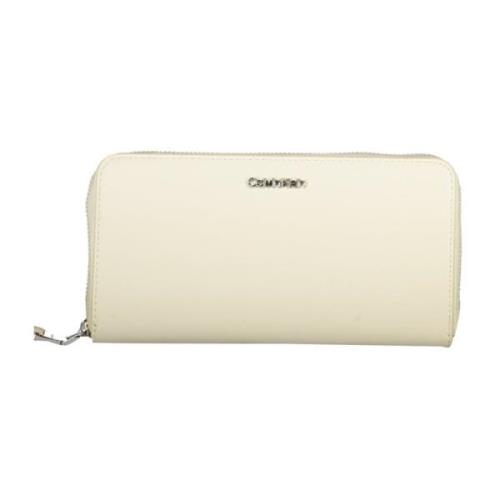 Beige Damesportemonnee met Rits Sluiting Calvin Klein , Beige , Dames