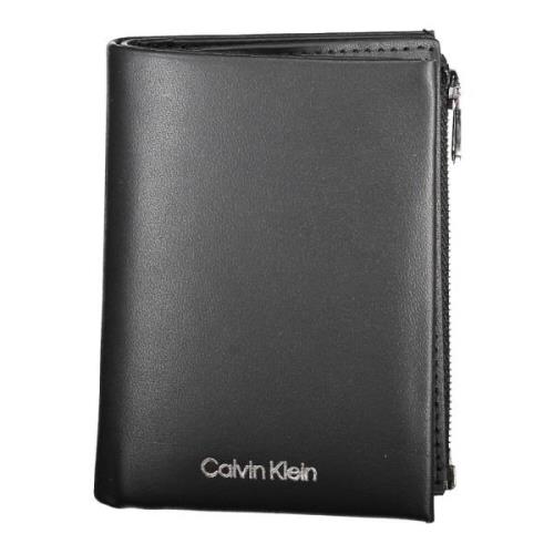 Heren Portemonnee Zwart Rfid Rits Logo Calvin Klein , Black , Heren