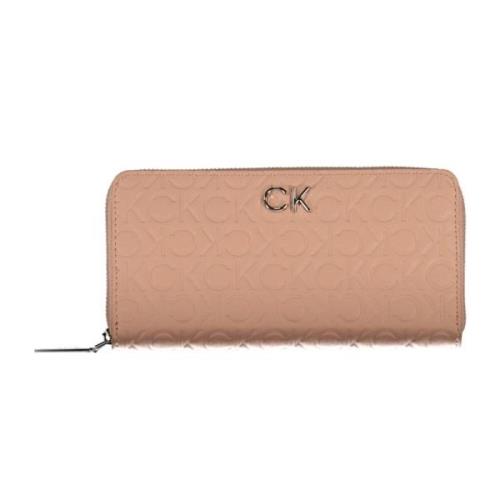 Damesportemonnee Roze Rfid Ritssluiting Calvin Klein , Pink , Dames