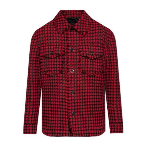 Tweed jas Versace , Red , Heren