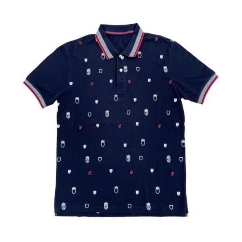 Navy Shield Polo Shirt Carolina Herrera , Blue , Heren