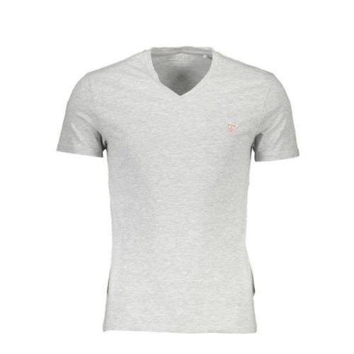 Slim Fit Korte Mouw T-Shirt Grijs Guess , Gray , Heren