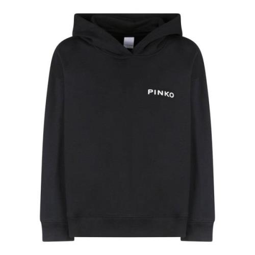 Zwarte hoodie met logoprint Pinko , Black , Dames