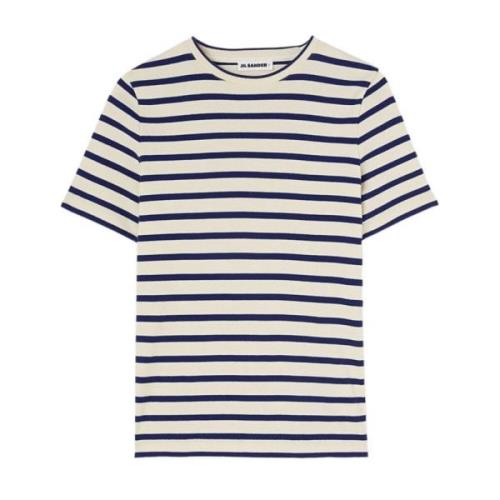 Gestreept T-shirt Room Wit/Marine Jil Sander , Multicolor , Dames