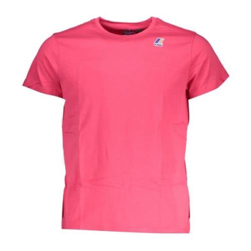 Korte Mouw Logo Print T-shirt Roze K-Way , Pink , Heren