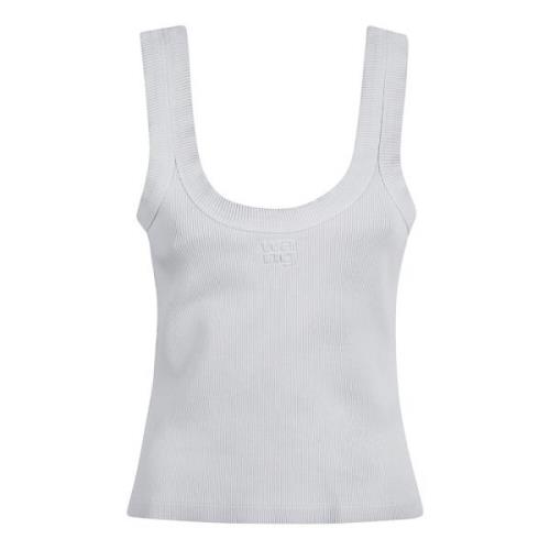 Rookwit Ribgebreide Topkleding Alexander Wang , White , Dames