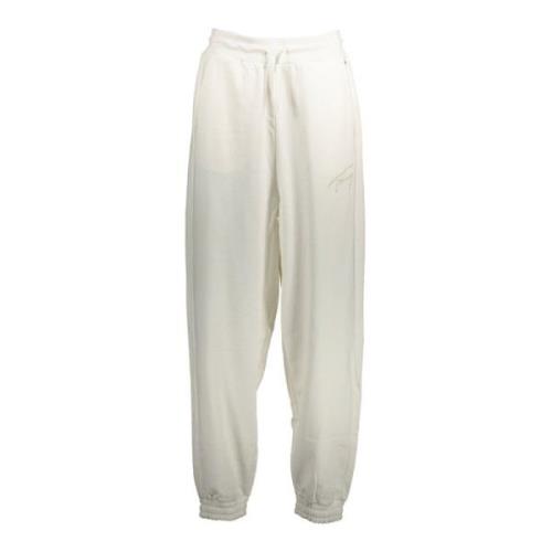 Sportieve Witte Damesbroek Geborduurd Logo Tommy Hilfiger , White , Da...