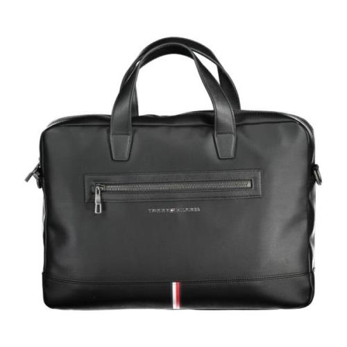 Heren Aktetas Zwart Laptopvak Tommy Hilfiger , Black , Heren